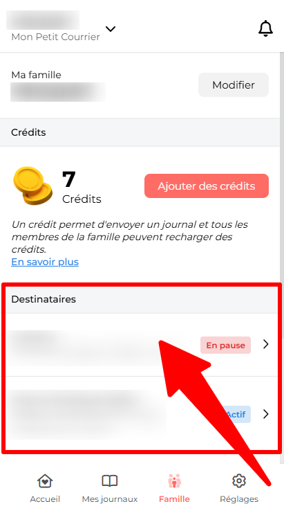 Comment Configurer Mon Destinataire Pour Mon Journal Familial Mon Petit